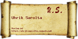 Uhrik Sarolta névjegykártya